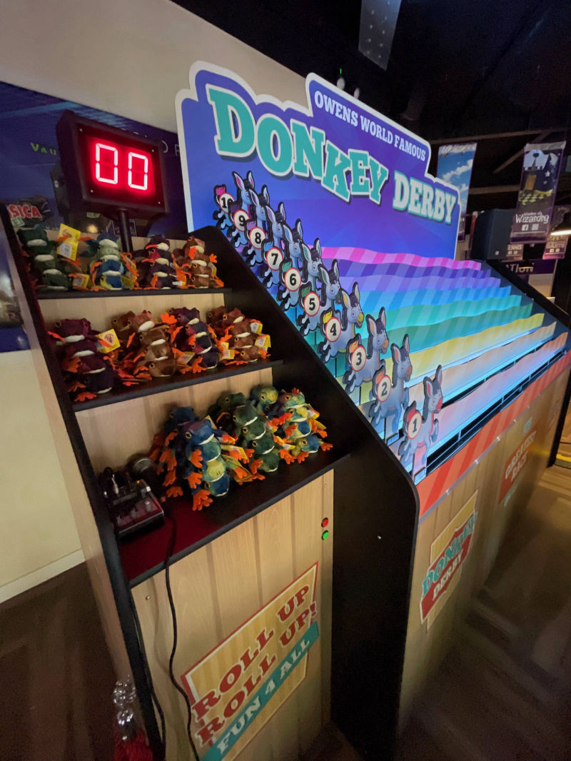 Rollerball derby games and donkey derby systems