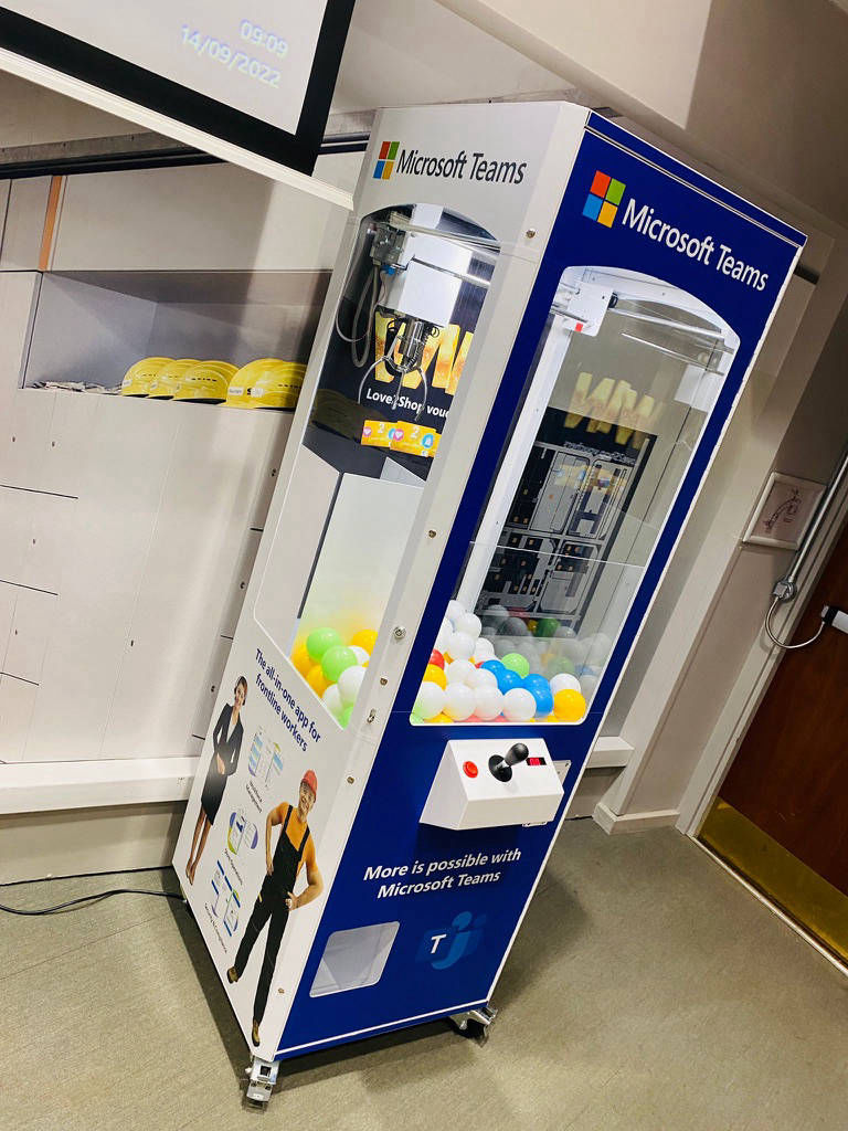 Arcade claw machine hire branded