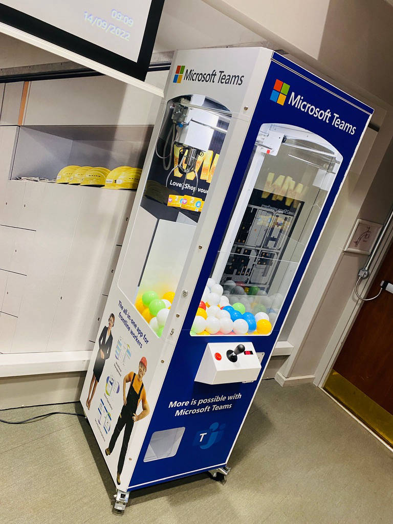 Arcade claw machine hire branded