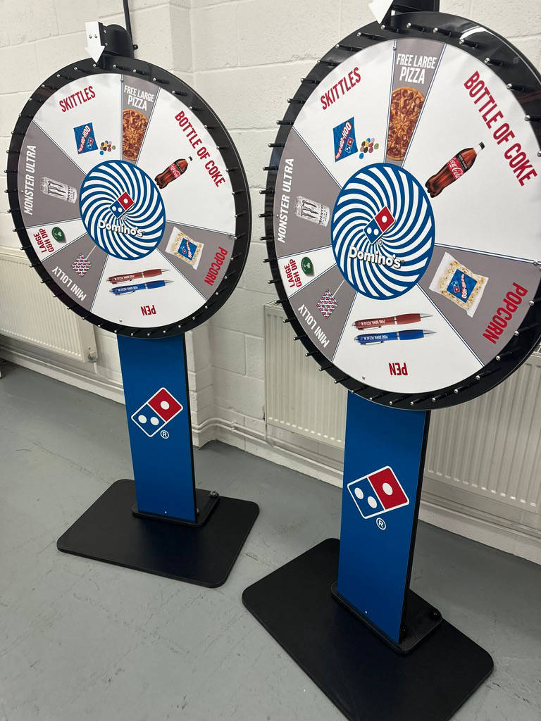 Prize wheels for sale fully custom branded