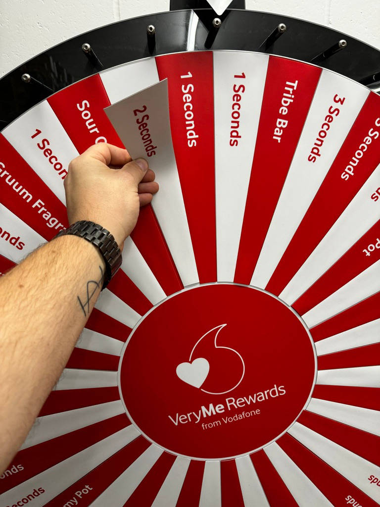 Magnetic prize wheel for competition companies
