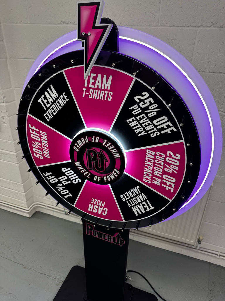 Neon prize wheel for hire
