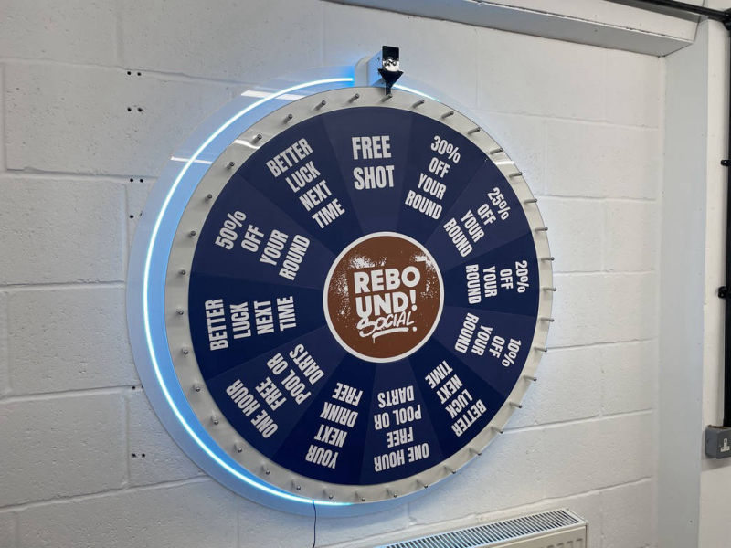 Wall mounted spinning wheel