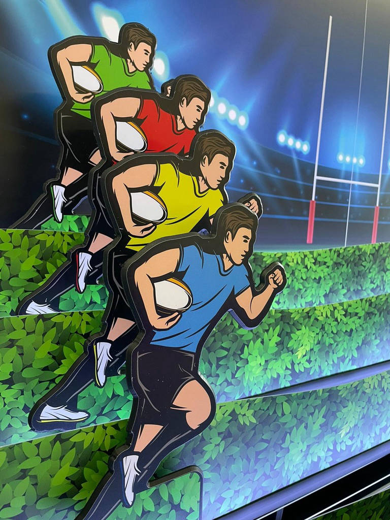 Rugby themed roll a ball derby game