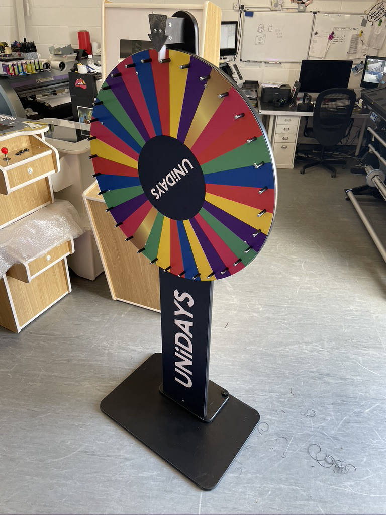 Portable prize wheels and wheel of fortune games
