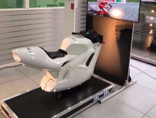 Custom built motorbike simulator for events
