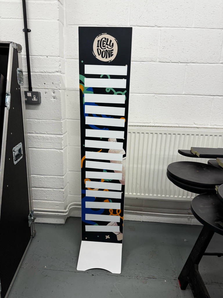 Branded magnetic dry wipe score board
