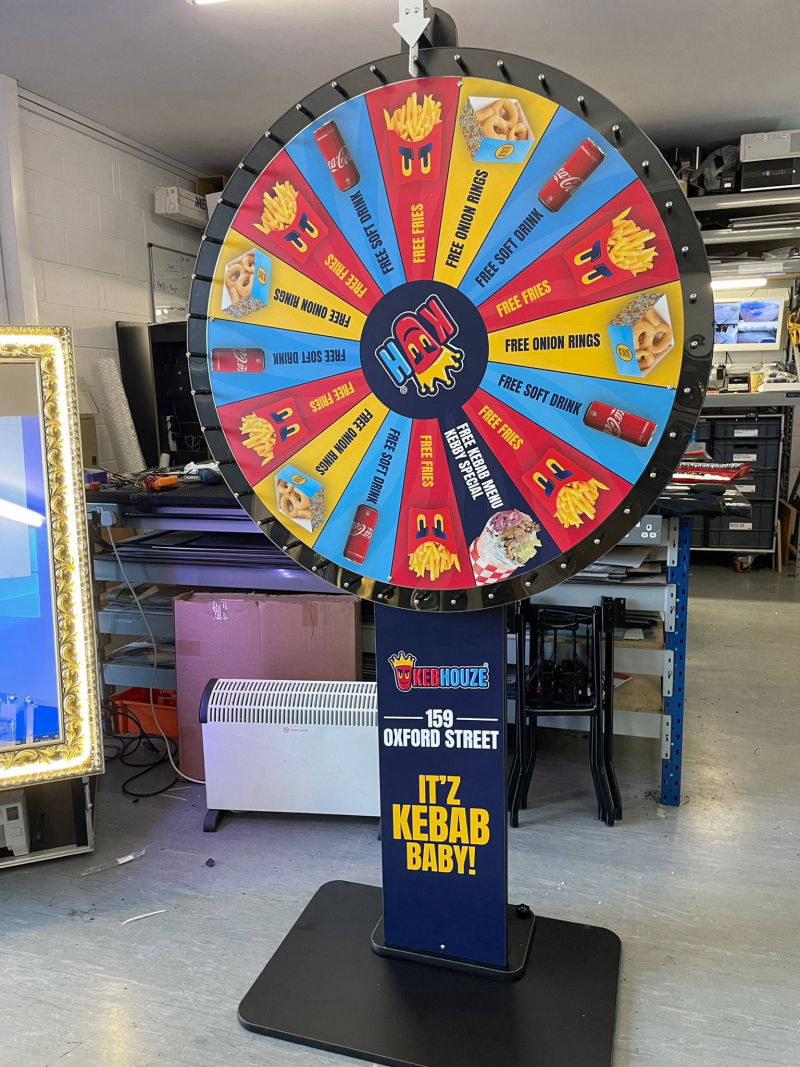 Giant spinning wheel prize wheel