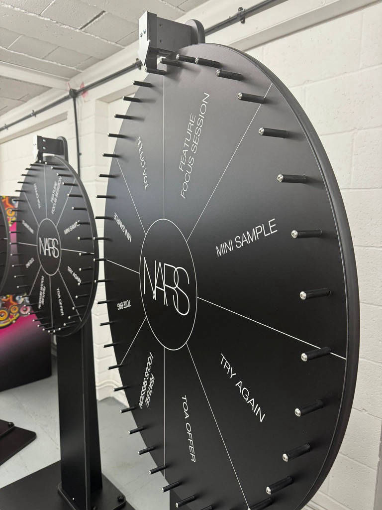 Edge to edge prize wheels custom made in great britain