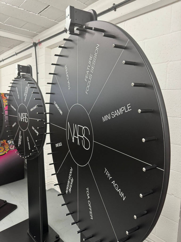 Edge to edge prize wheels custom made in great britain
