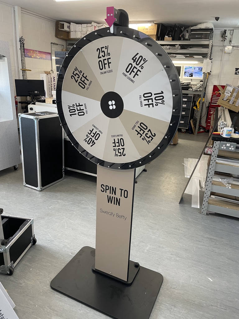 Custom promotional prize wheel sales and hire uk