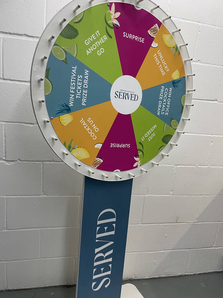 Spinning wheel game for brand activations