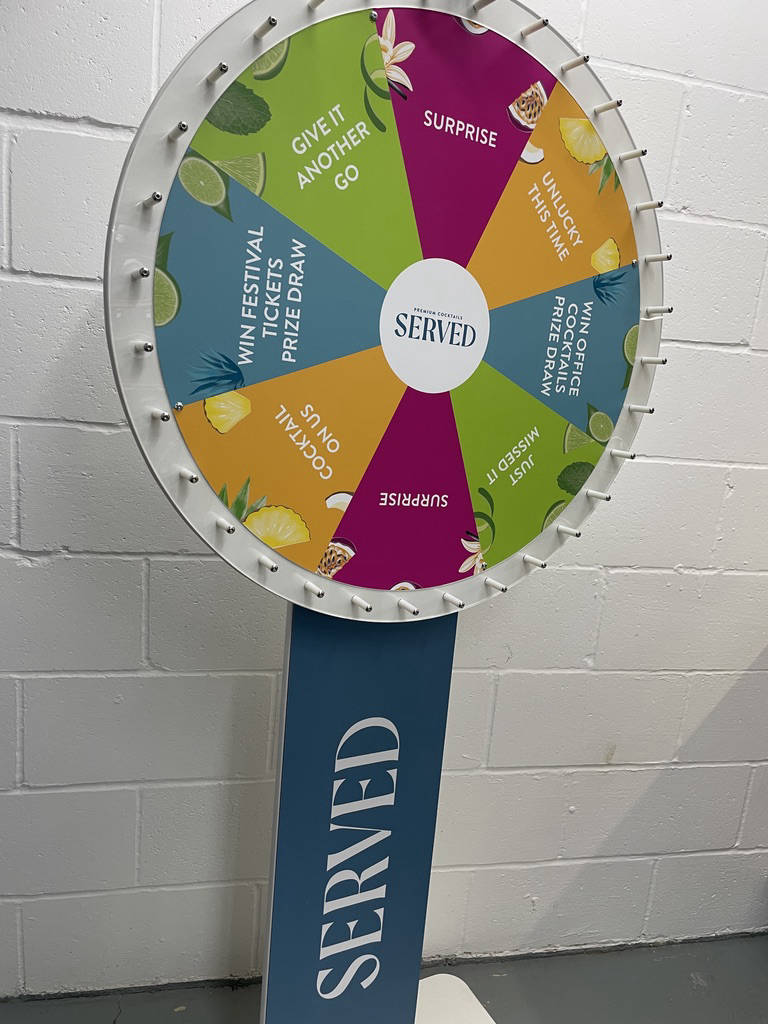 Spinning wheel game for brand activations